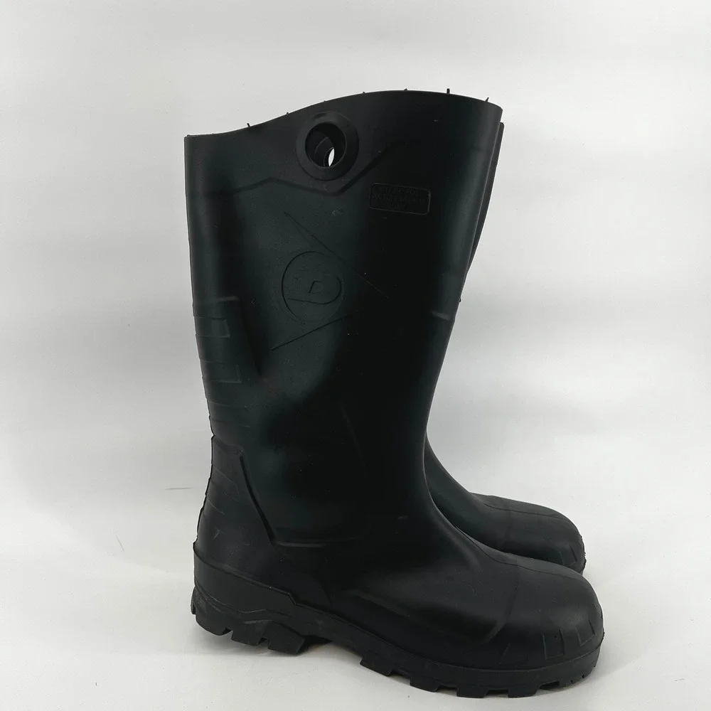 Dunlop Mens Black Rubber Steel Toe‎ Work Boots ASTM F2413-18 Size 10 Made in USA
